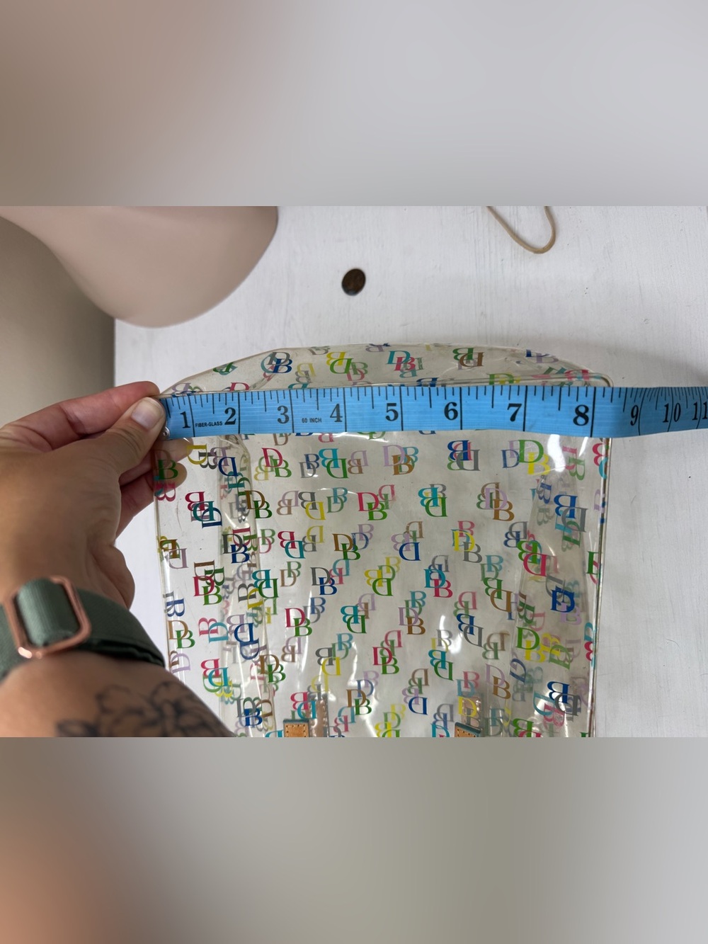 DOONEY & BOURKE Y2K VINTAGE DESIGNER COLORFUL LOGO CLEAR TOTE SUMMER BAG - Picture 9 of 11